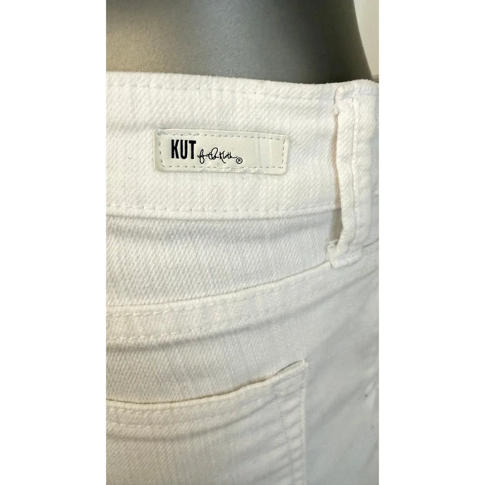 KUT from the‎ Kloth Catherine Boyfriend Bermuda Shorts Jorts White 4 Mid Rise